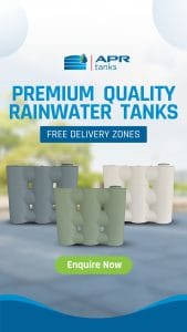 APR Tanks ad: premium quality rainwater tanks
