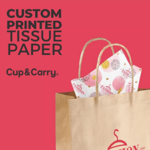 Cup & Carry ad: custom printed tissue paper